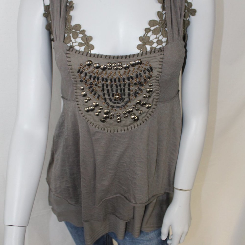 NWOT Free People Embroidered Tank
